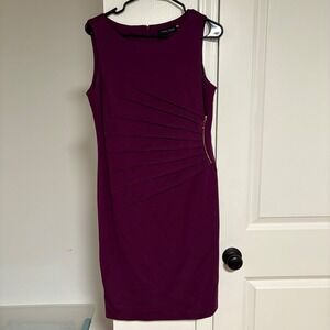 Ivanka Trump Sheath Dress Womens 10 Purple Sleeveless Zipper Career Cocktail
